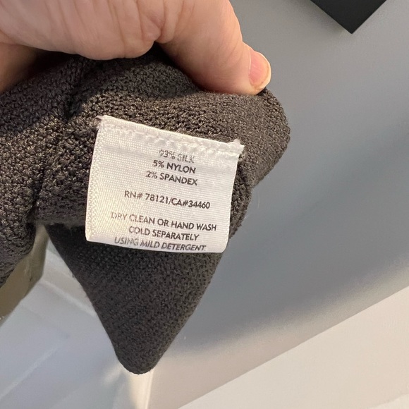 NWOT EILEEN FISHER STONEY MOSS GREY SILK KNIT CAMI TANK TUNIC TOP L - Picture 7 of 9